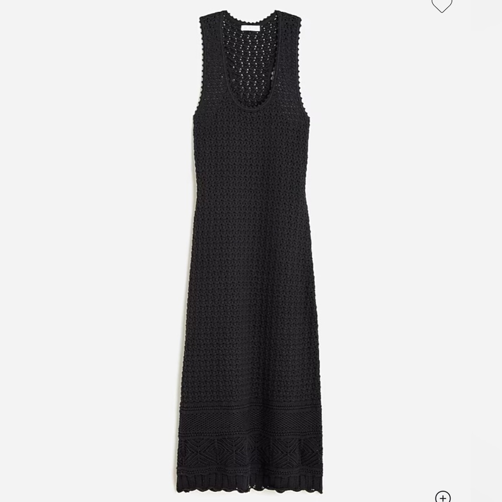 J.Crew black knit crochet maxi dress